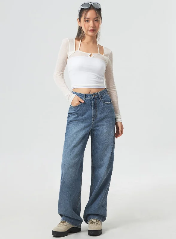 Wide Leg Mid-Wash Jeans CM331