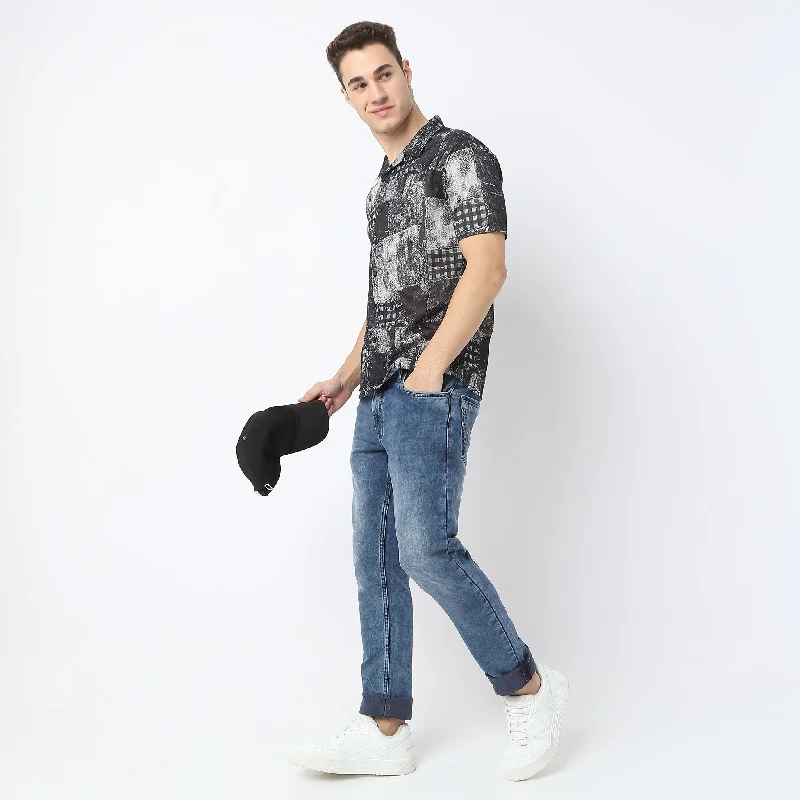 Straight Fit Classic Knitted Full Length Jeans