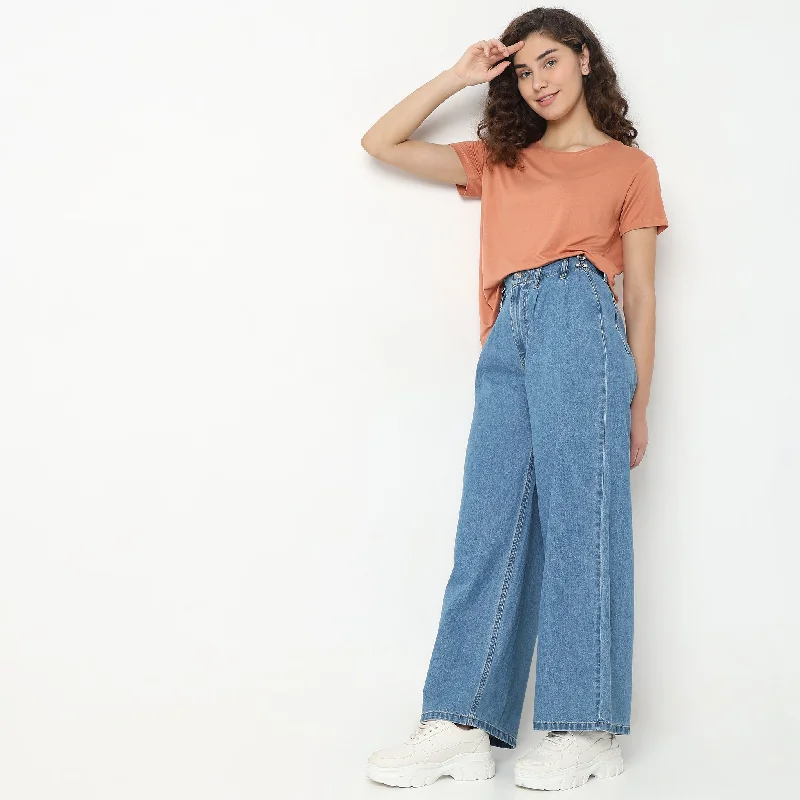 Wide Leg High Rise Jeans