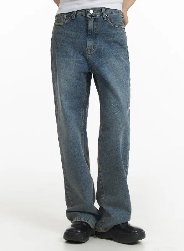 Washed Straight Leg Jeans CF401