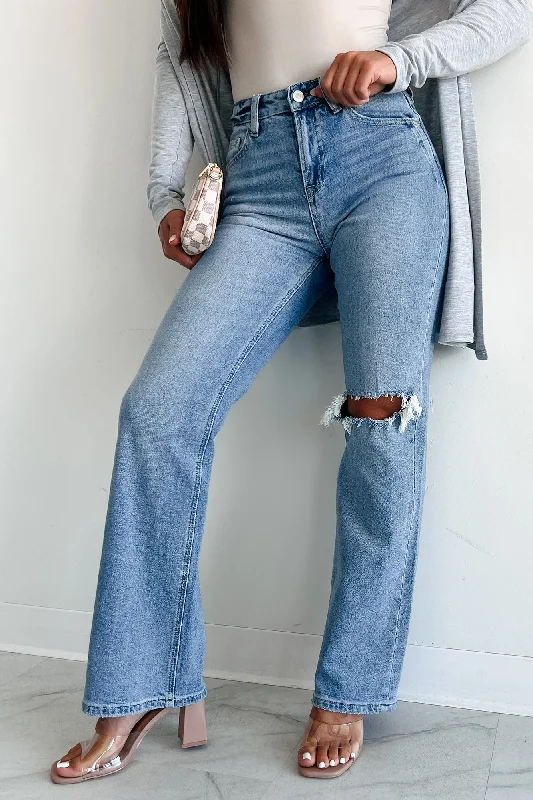 Just Agree With Me High Rise Vintage Flare Jeans (Medium-Light)