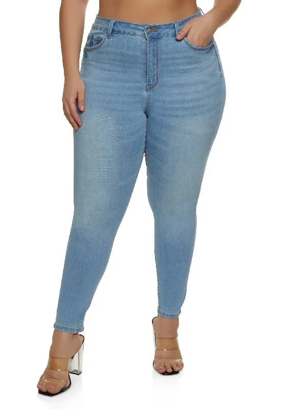 Plus Size WAX Push Up High Rise Skinny Jeans