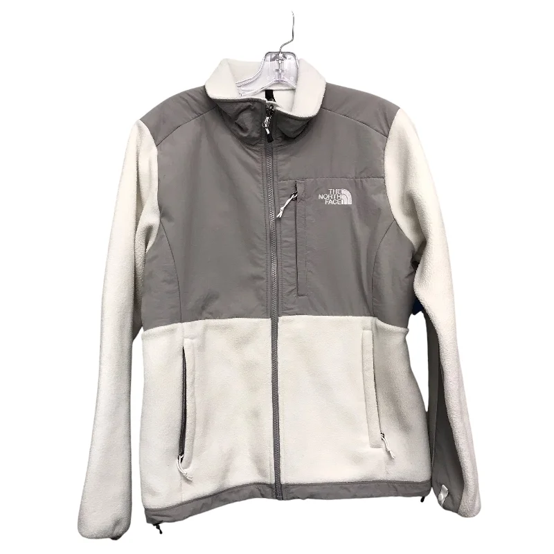 Athletic Jacket By The North Face In Grey & White, Size:M