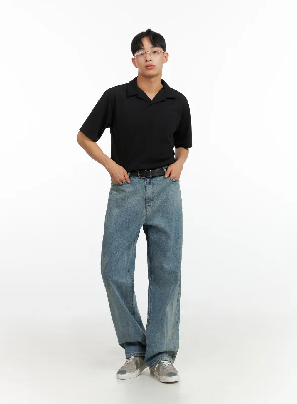 Men's Vintage Loose Fit Straight Jeans IU412