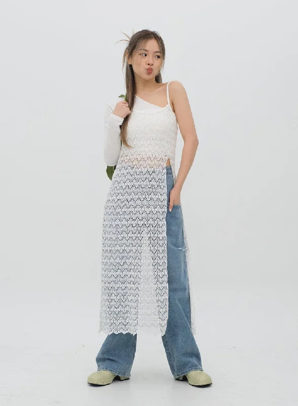 Torn Wide Leg Jeans C1002