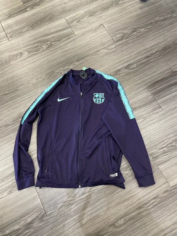 Athletic Jacket By Nike Apparel In Purple, Size: M