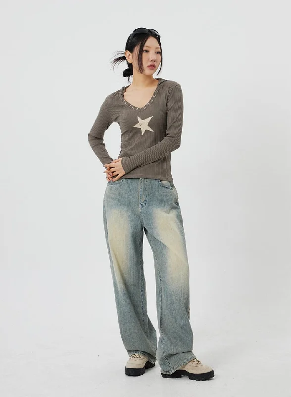 Light Wash Baggy Jeans CF323