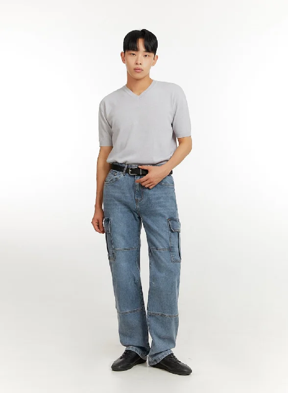 Men's Cargo Jeans (Blue) IU426