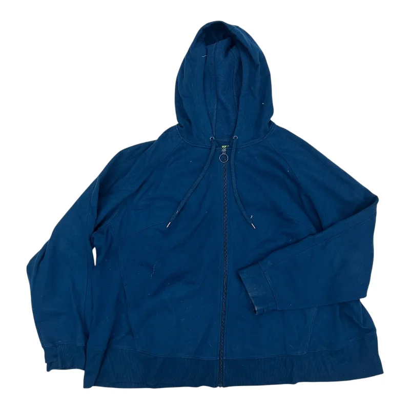 Athletic Jacket By Tek Gear In Blue, Size:4X