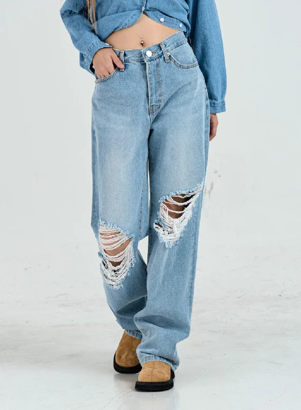 Ripped Maxi Denim Pants Unisex CO14