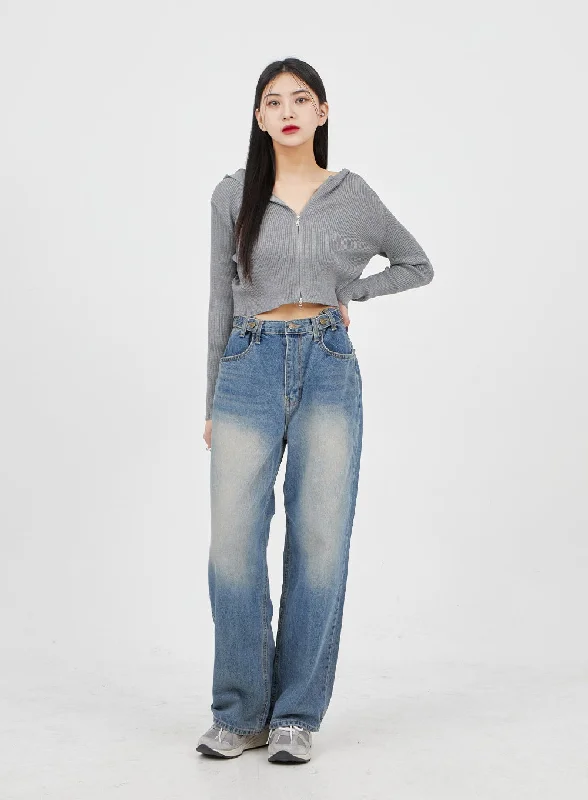 Mid-Wash Baggy Jeans BM321