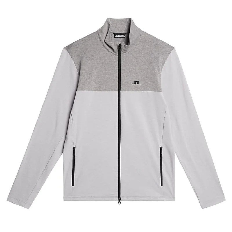 J.Lindeberg Banks Mid Layer Golf Jacket Light Gray Melange - FW23