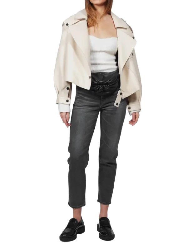 Simi Leather Jacket - Ivory