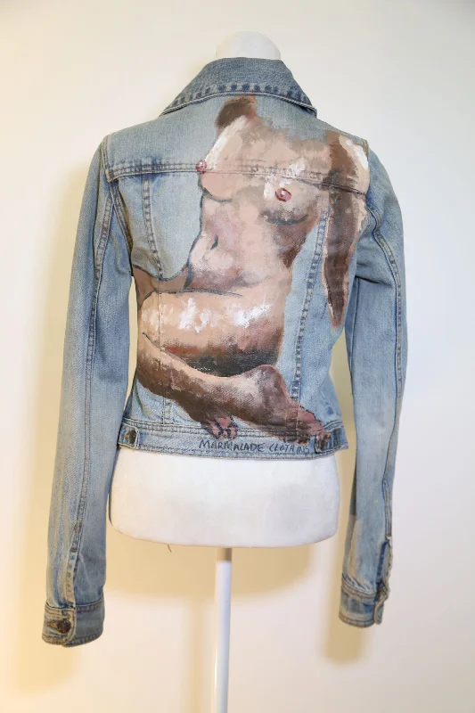 'Rosemary' Hand-Painted Denim Jacket