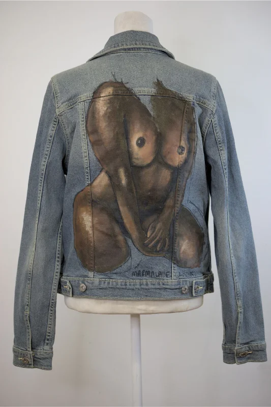 'Roxanne' Hand-Painted Denim Jacket