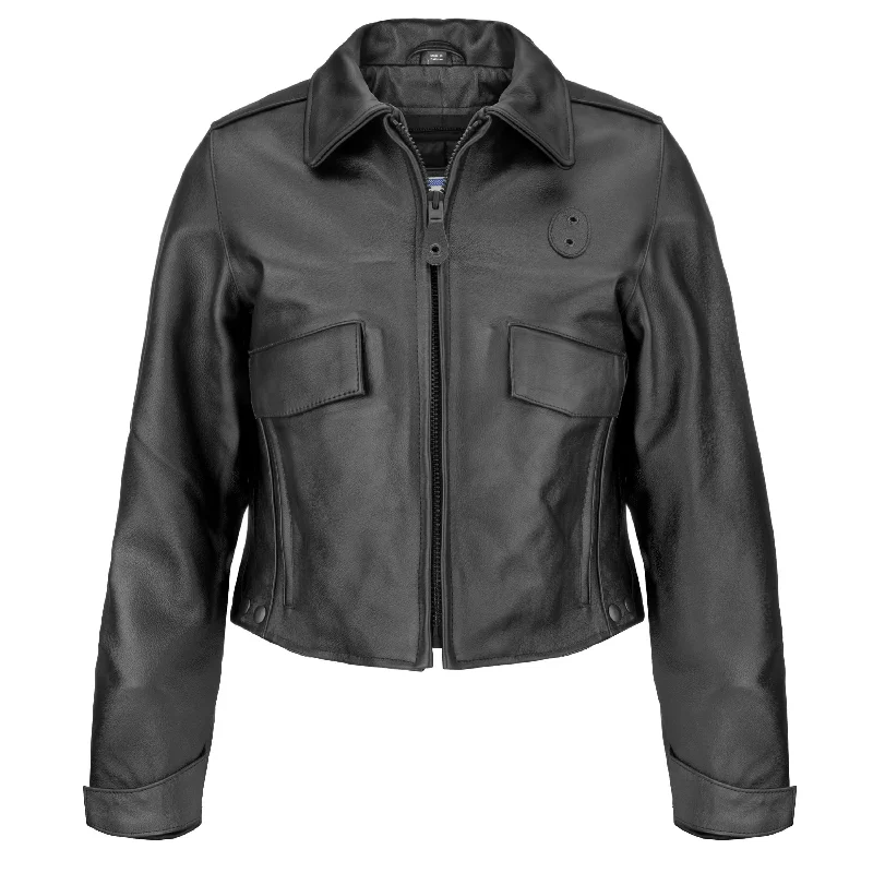 Indianapolis Women's Black Leather Police Jacket