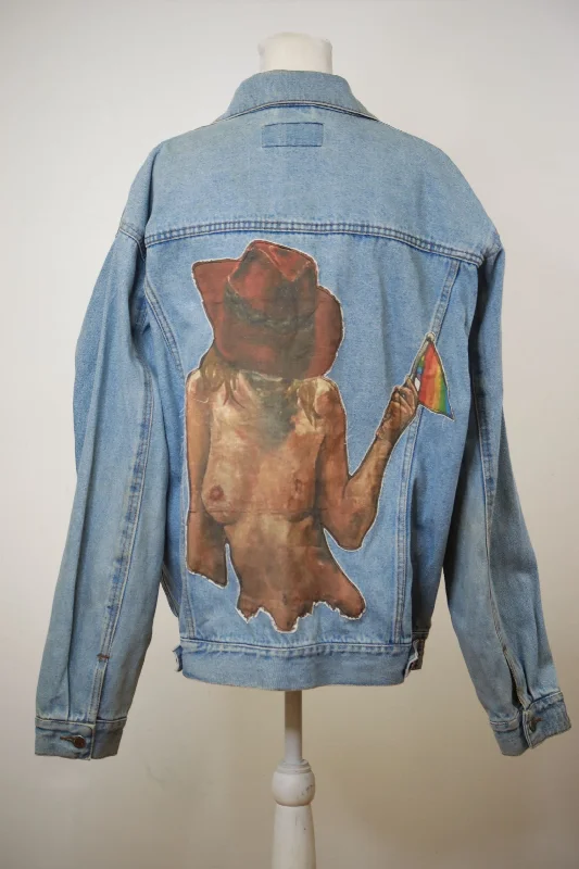 'Yeehaw!' Hand Stitched Denim Jacket