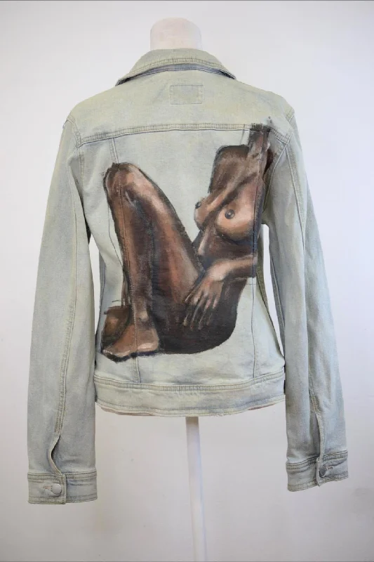 'Jazmin' Hand-Painted Denim Jacket