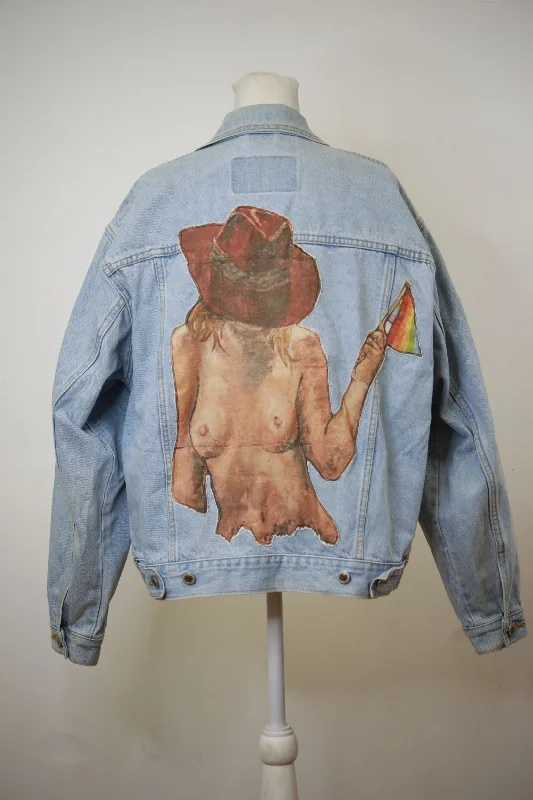 'Yeehaw!' Hand Stitched Denim Jacket