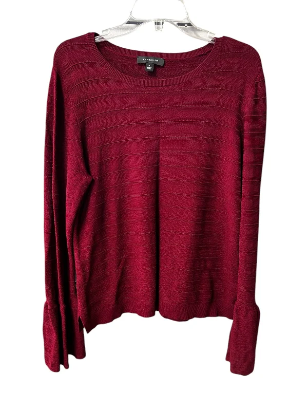 Sweater By Ann Taylor In Maroon, Size: Xl