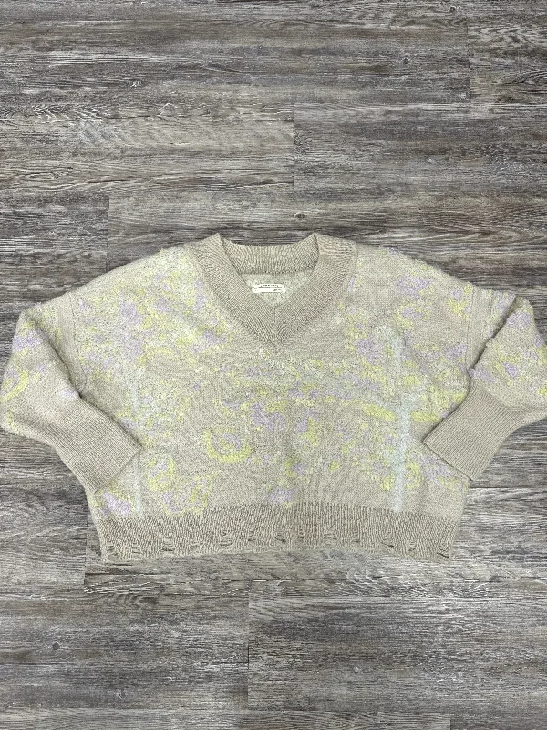 Sweater By Anthropologie In Green & Tan, Size: S