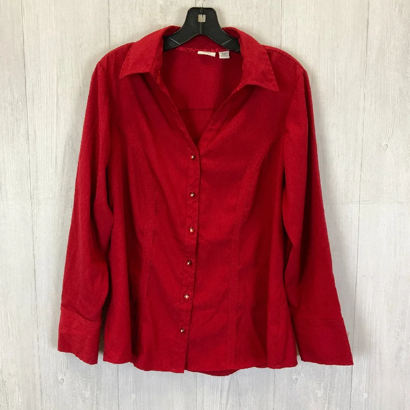 Sweater By Avenue In Red, Size: 1x