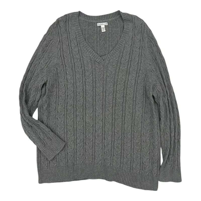 Sweater By Croft And Barrow In Grey, Size:3X