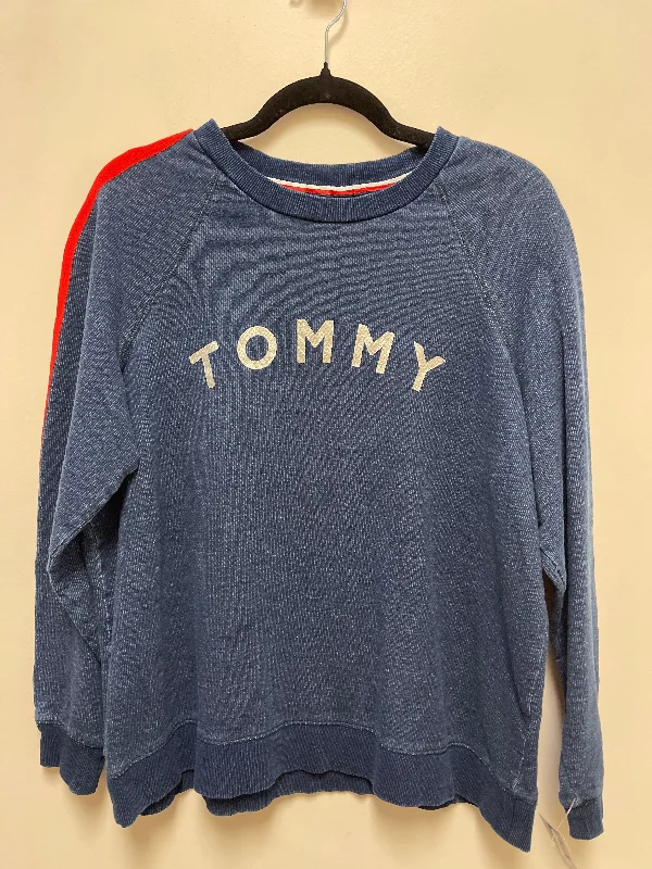 Sweater By Tommy Hilfiger In Blue & Red, Size: Xl