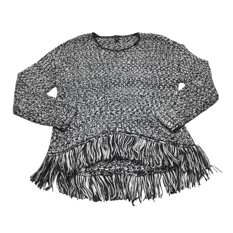 Sweater By Tribal In Black & White, Size: L