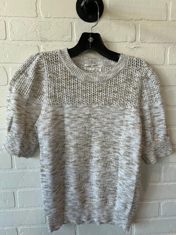 Sweater Short Sleeve By Anthropologie In Green & White, Size: Xs