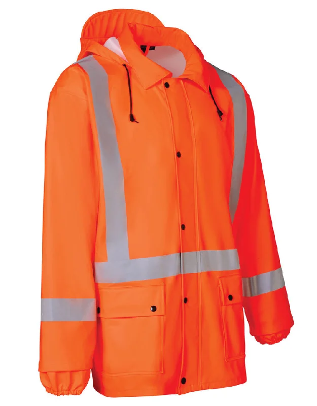 Forcefield Lightweight FR Orange Hi-Vis Safety Rain Jacket 023-8055