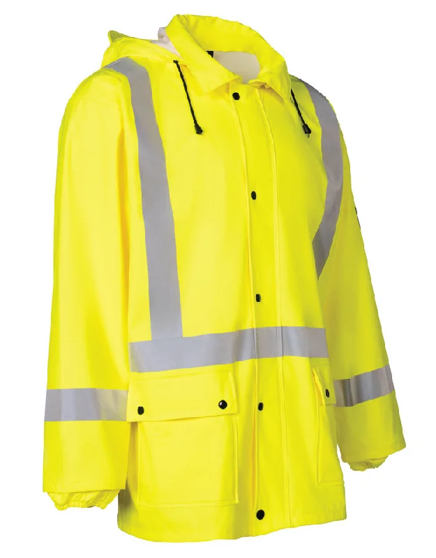 Forcefield Lightweight FR Lime Hi-Vis Safety Rain Jacket 023-8155