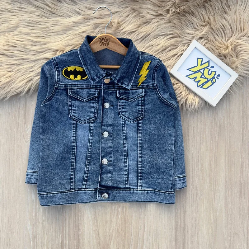 Batman Embroidered Denim Jacket – Stylish Superhero Outerwear