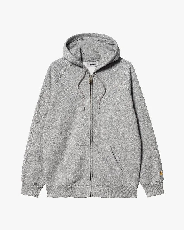 Carhartt WIP Hooded Chase Jacket - Grey Heather / Gold