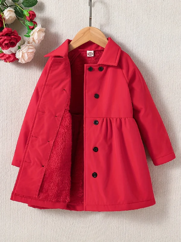 Plush-Lined Toddler Girls' Winter Jacket - Warm, Stylish, Water-Resistant"