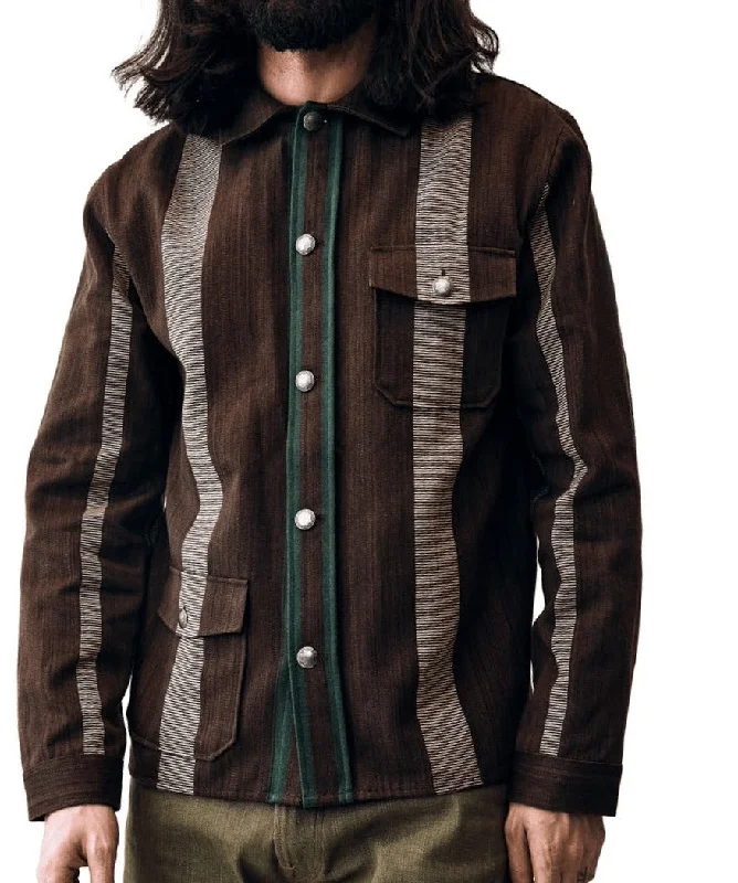 【Indigofera】Conway Jacket Cotton/Wool/Stripe 美式條紋印地安銀扣復古夾克