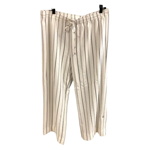 Pants Joggers By Calvin Klein In Striped Pattern, Size: L