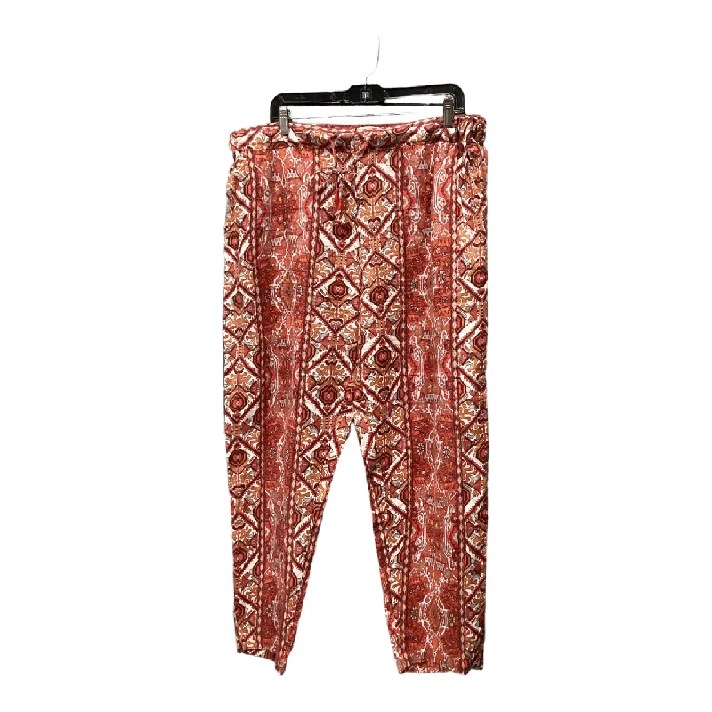 Pants Linen By Rachel Zoe In Red, Size: Xl