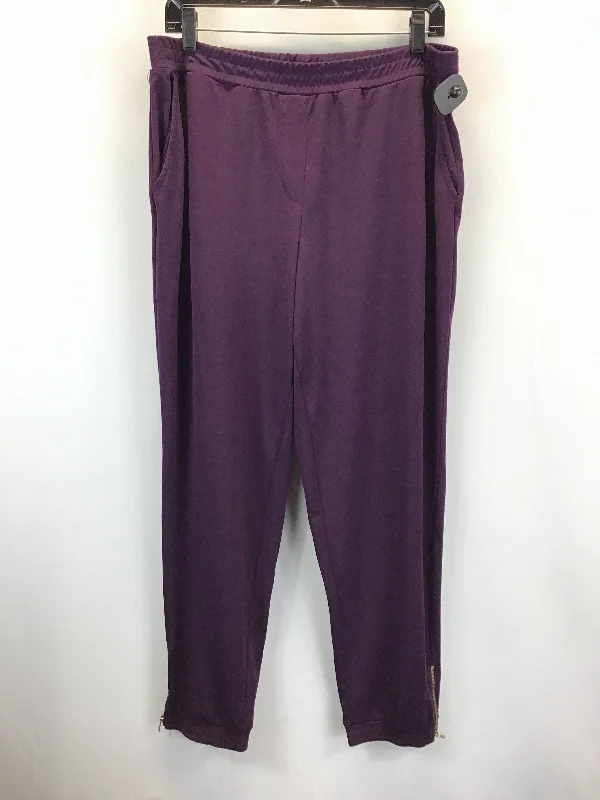 Pants Linen By Susan Graver In Purple, Size: M