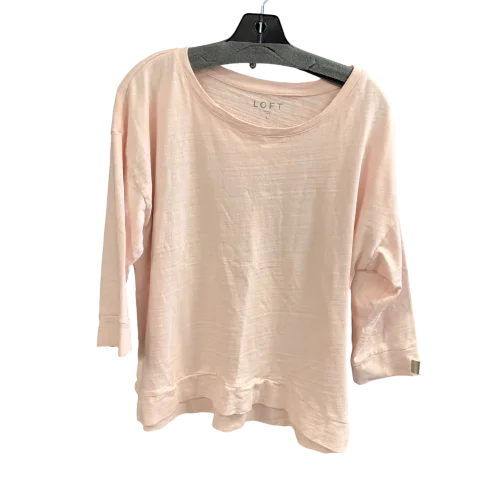 Top 3/4 Sleeve By Loft In Pink, Size: L