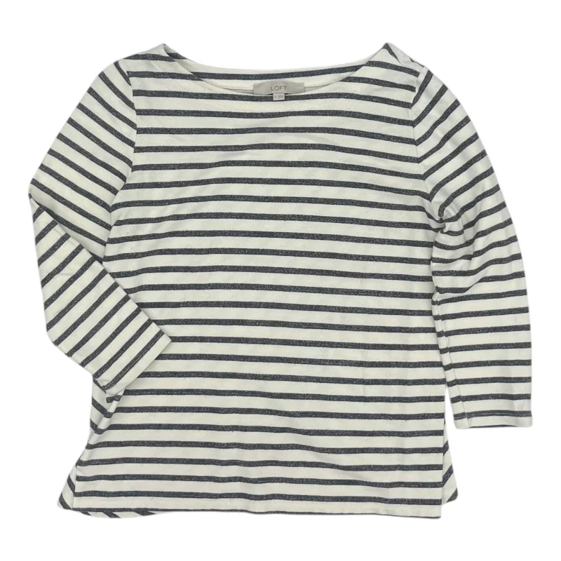 Top 3/4 Sleeve By Loft In Striped Pattern, Size:M