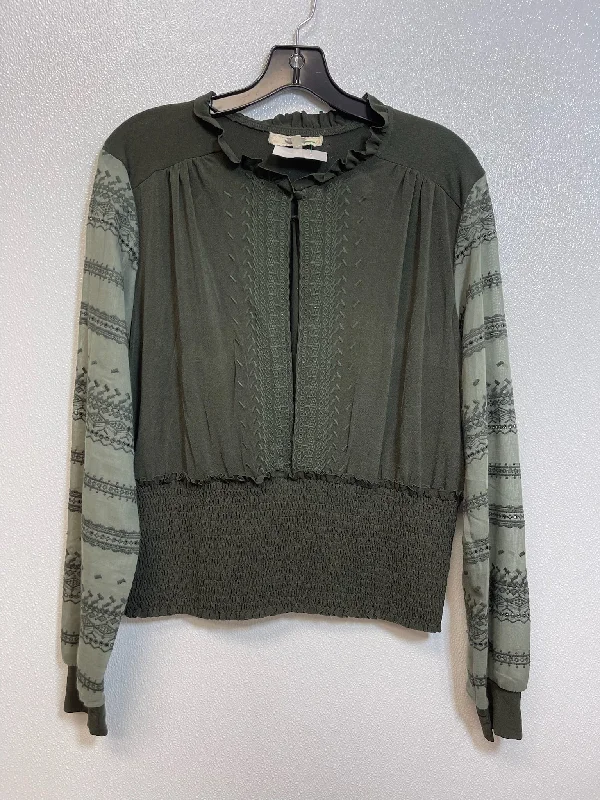 Top Long Sleeve Basic By Clothes Mentor In Green, Size: L