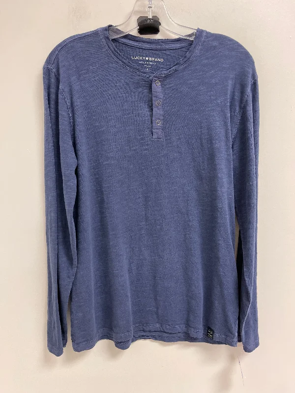 Top Long Sleeve Basic By Lucky Brand In Blue, Size: S