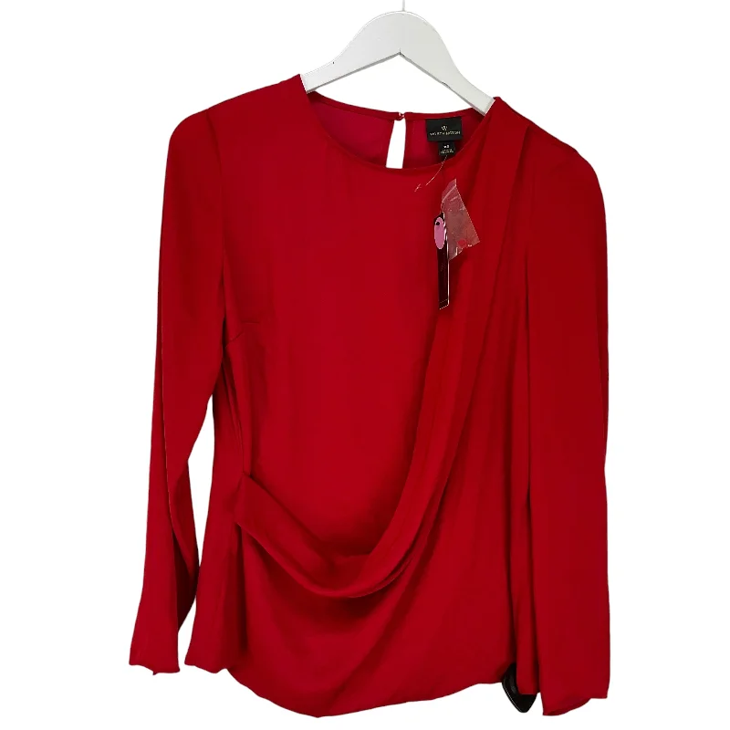 Top Long Sleeve Basic By Worthington In Red, Size: Xs