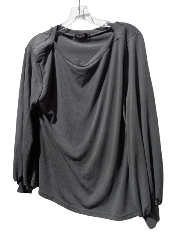 Top Long Sleeve By Amaryllis In Grey, Size: M