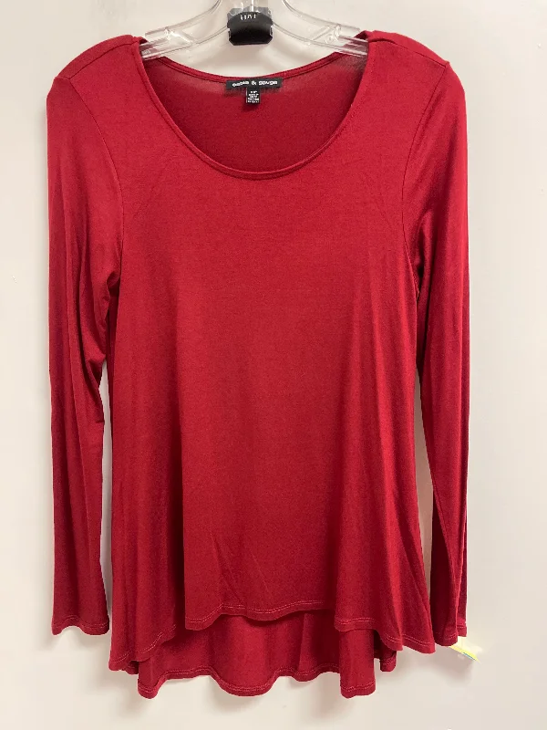 Top Long Sleeve By Cable And Gauge In Red, Size: S