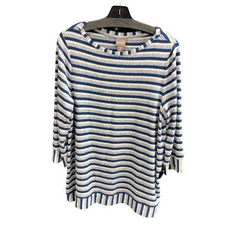 Top Long Sleeve By Chicos In Striped Pattern, Size: L