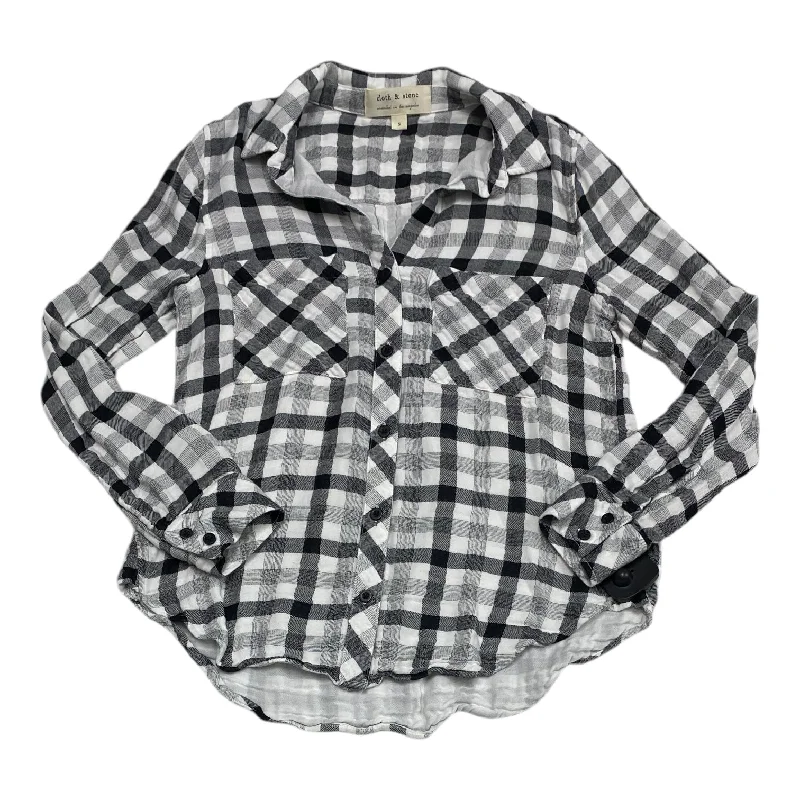 Top Long Sleeve By Cloth & Stone In Black & White, Size: S