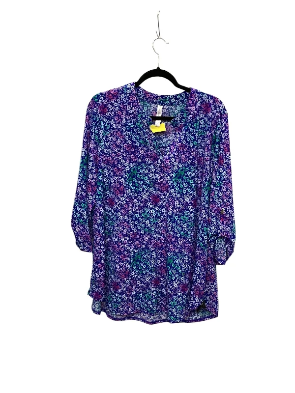 Top Long Sleeve By Clothes Mentor In Blue, Size: Xl