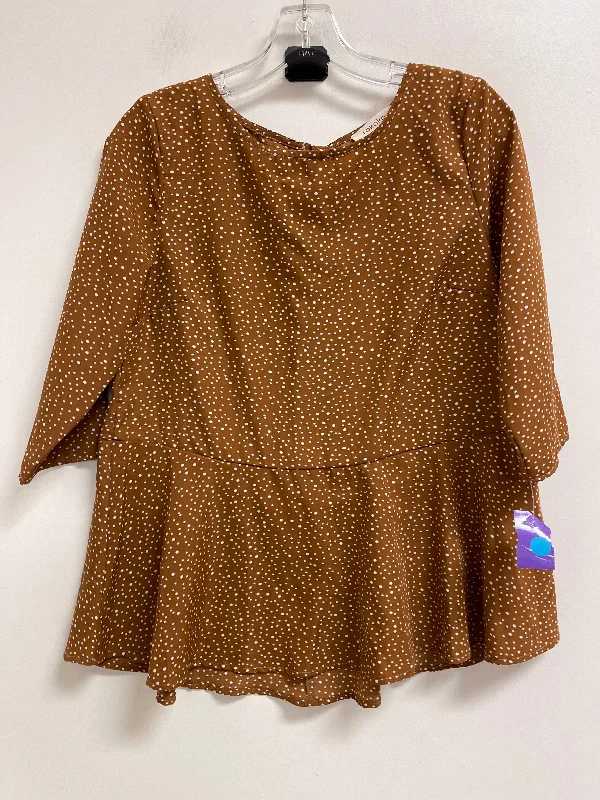 Top Long Sleeve By Clothes Mentor In Brown, Size: S